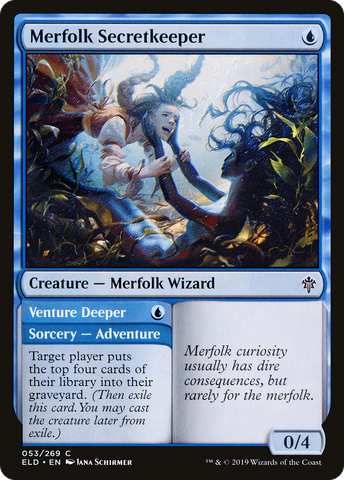 {C} Merfolk Secretkeeper // Venture Deeper [Throne of Eldraine][ELD 053]