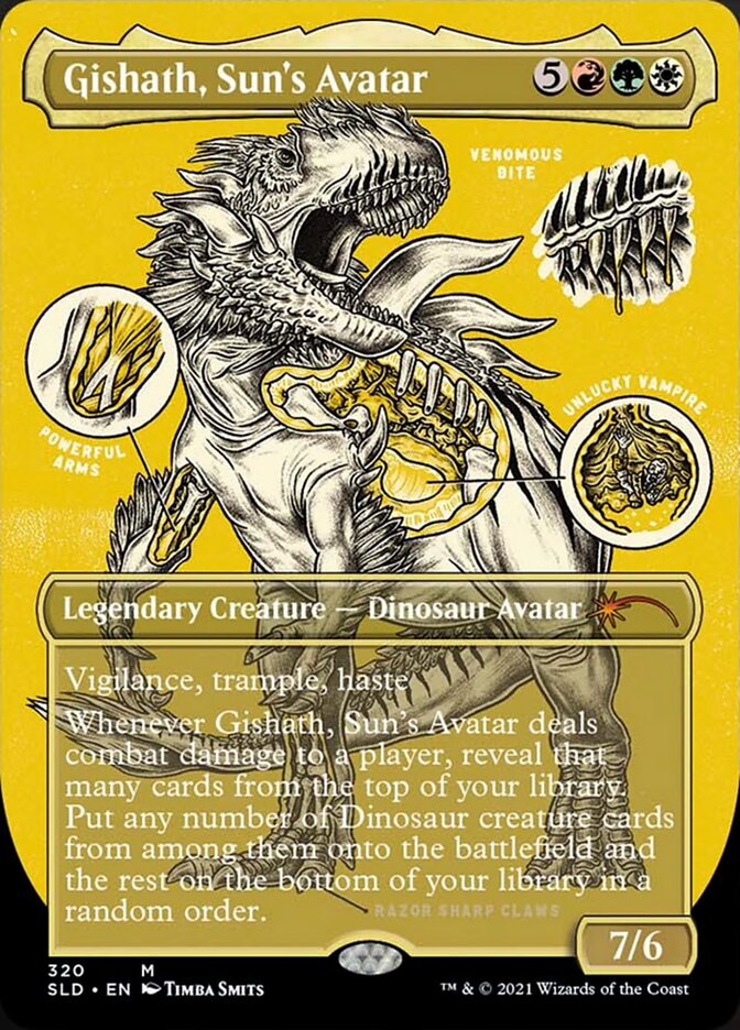 {R} Gishath, Sun's Avatar (Borderless) [Secret Lair Drop Series][SLD 320]