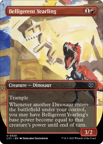 {@C} Belligerent Yearling (Borderless) [The Lost Caverns of Ixalan][LCI 320]