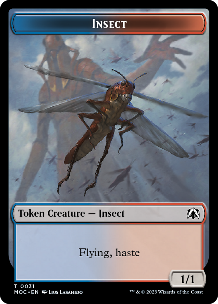 {T} Soldier // Insect Double-Sided Token [March of the Machine Commander Tokens][TMOC 008]