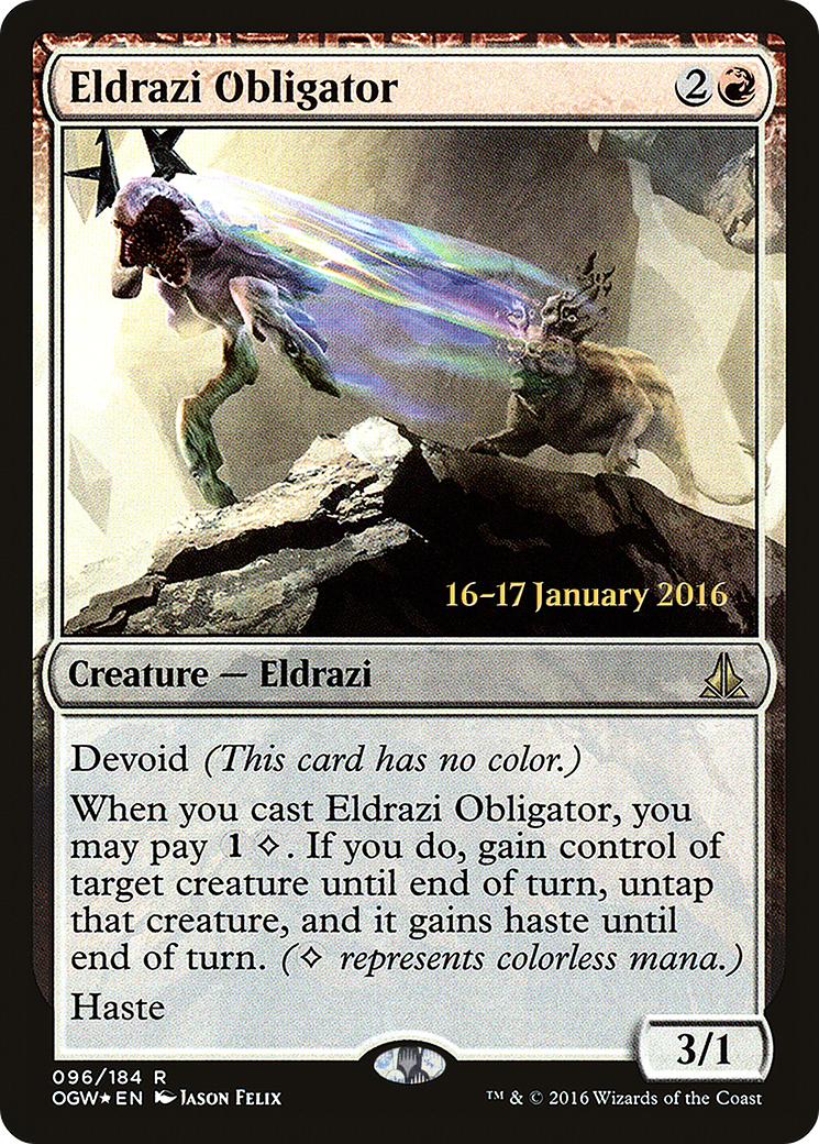 {R} Eldrazi Obligator [Oath of the Gatewatch Prerelease Promos][PR OGW 096]