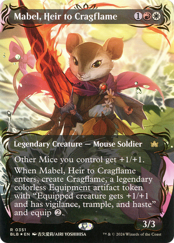 {@R} Mabel, Heir to Cragflame (Borderless) (Raised Foil) [Bloomburrow][BLB 351]