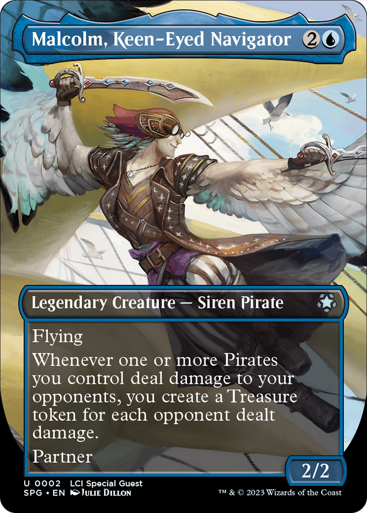 {C} Malcolm, Keen-Eyed Navigator (Borderless) [The Lost Caverns of Ixalan Special Guests][SPG 002]