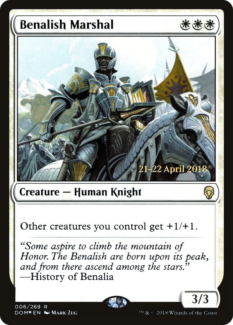 {R} Benalish Marshal [Dominaria Prerelease Promos][PR DOM 006]