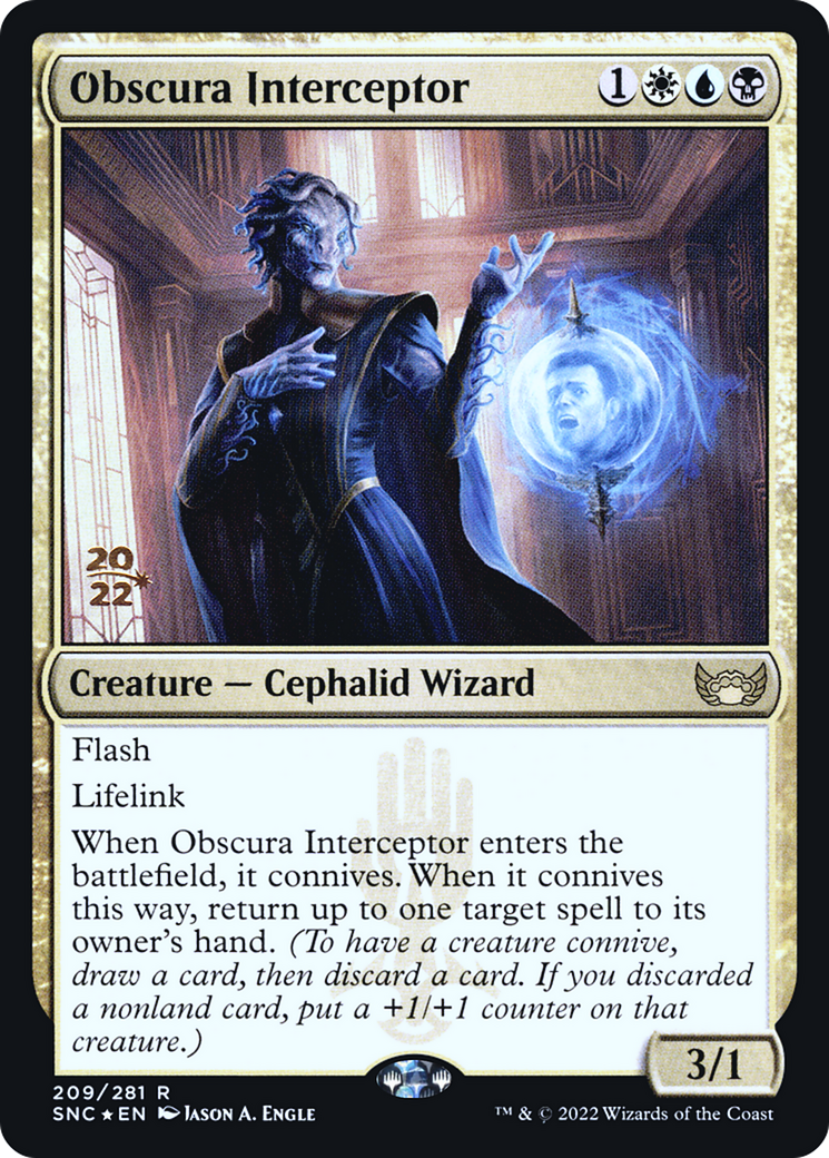 {R} Obscura Interceptor [Streets of New Capenna Prerelease Promos][PR SNC 209]