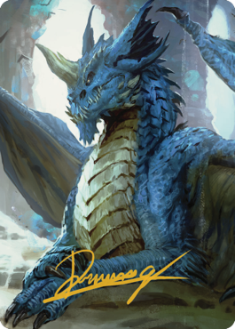 {A} Young Blue Dragon Art Card (Gold-Stamped Signature) [Commander Legends: Battle for Baldur's Gate Art Series][GS ACLB 027]