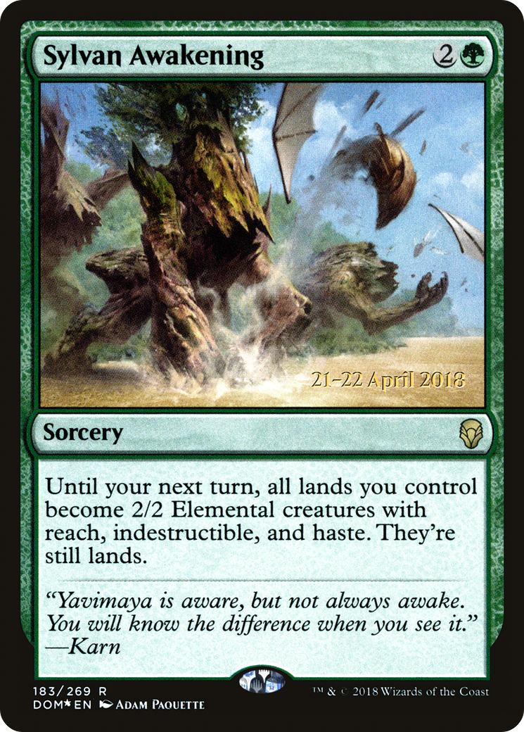 {R} Sylvan Awakening [Dominaria Prerelease Promos][PR DOM 183]