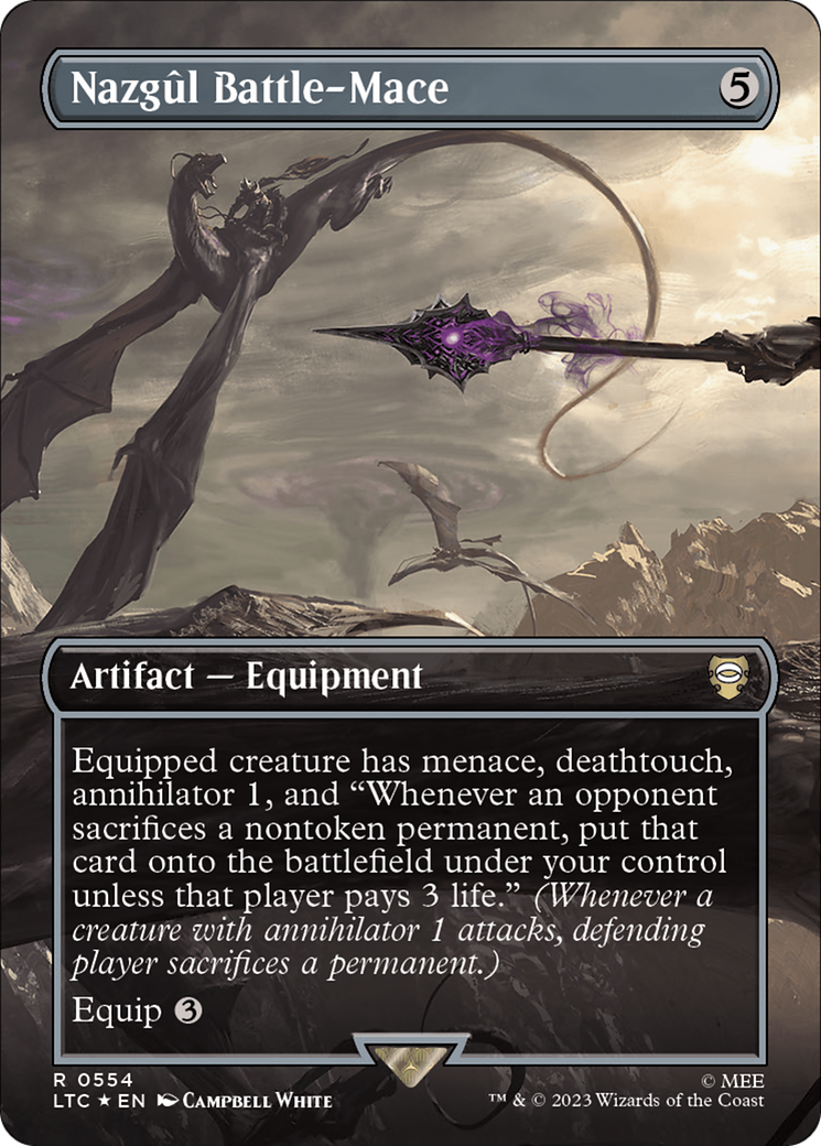 {R} Nazgul Battle-Mace (Borderless) (Surge Foil) [The Lord of the Rings: Tales of Middle-Earth Commander][LTC 554]