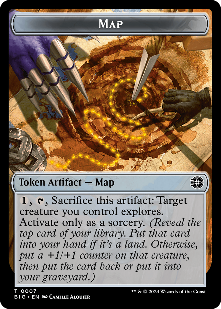 {T} Treasure // Map Double-Sided Token [Outlaws of Thunder Junction Tokens][TOTJ 18//7]