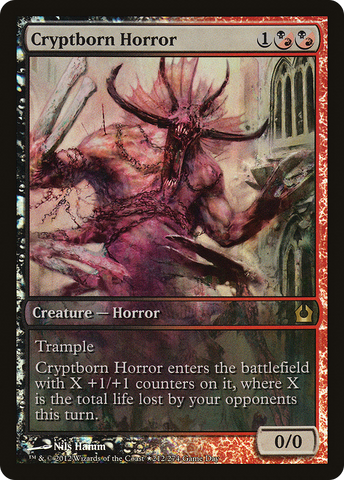 {R} Cryptborn Horror (Game Day) (Extended Art) [Return to Ravnica Promos][PA RTR 212]