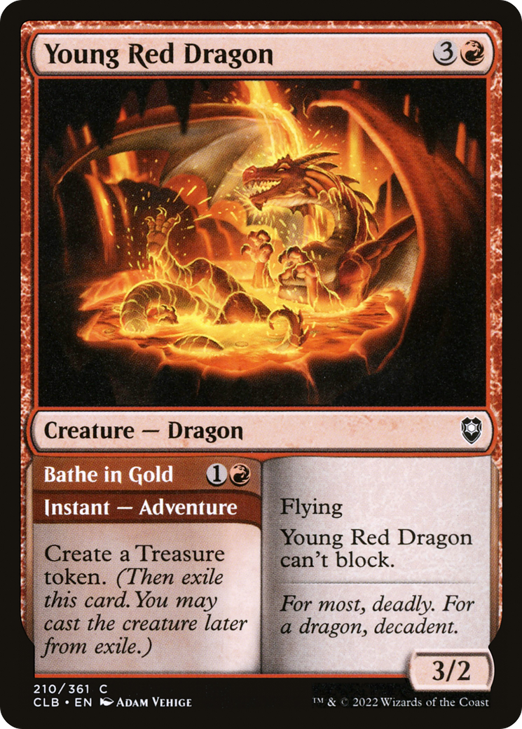 {C} Young Red Dragon // Bathe in Gold [Commander Legends: Battle for Baldur's Gate][CLB 210]