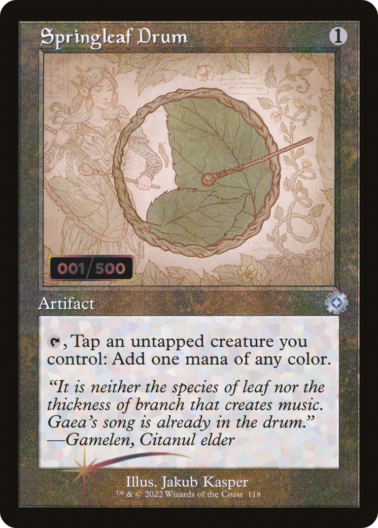 {C} Springleaf Drum (Schematic) (Serial Numbered) [The Brothers' War Retro Artifacts][BRR 118]