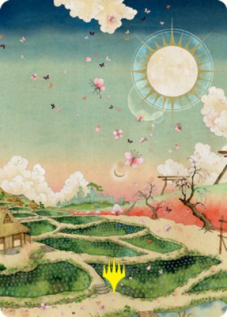 {A} Plains 1 Art Card (Gold-Stamped Signature) [Kamigawa: Neon Dynasty Art Series][GS ANEO 079]