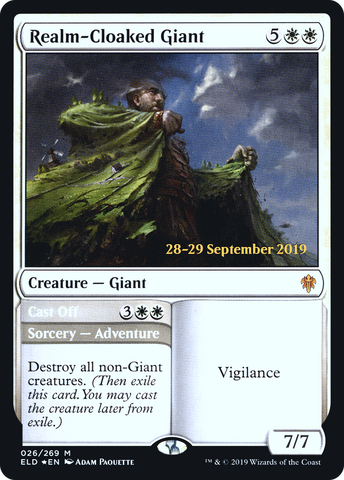 {R} Realm-Cloaked Giant // Cast Off [Throne of Eldraine Prerelease Promos][PR ELD 026]