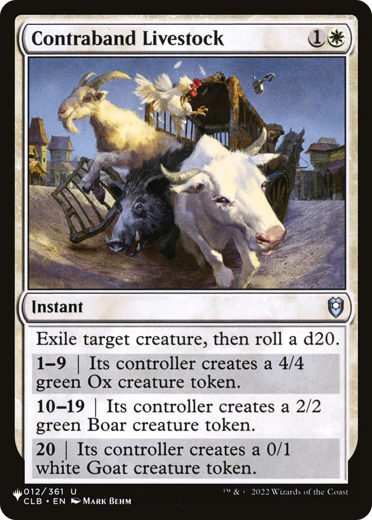 Contraband Livestock [LIST 012/361]
