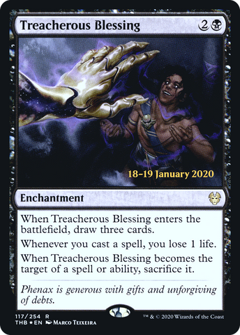 {R} Treacherous Blessing [Theros Beyond Death Prerelease Promos][PR THB 117]