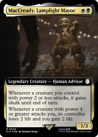 {R} MacCready, Lamplight Mayor (Extended Art) (Surge Foil) [Fallout][PIP 945]