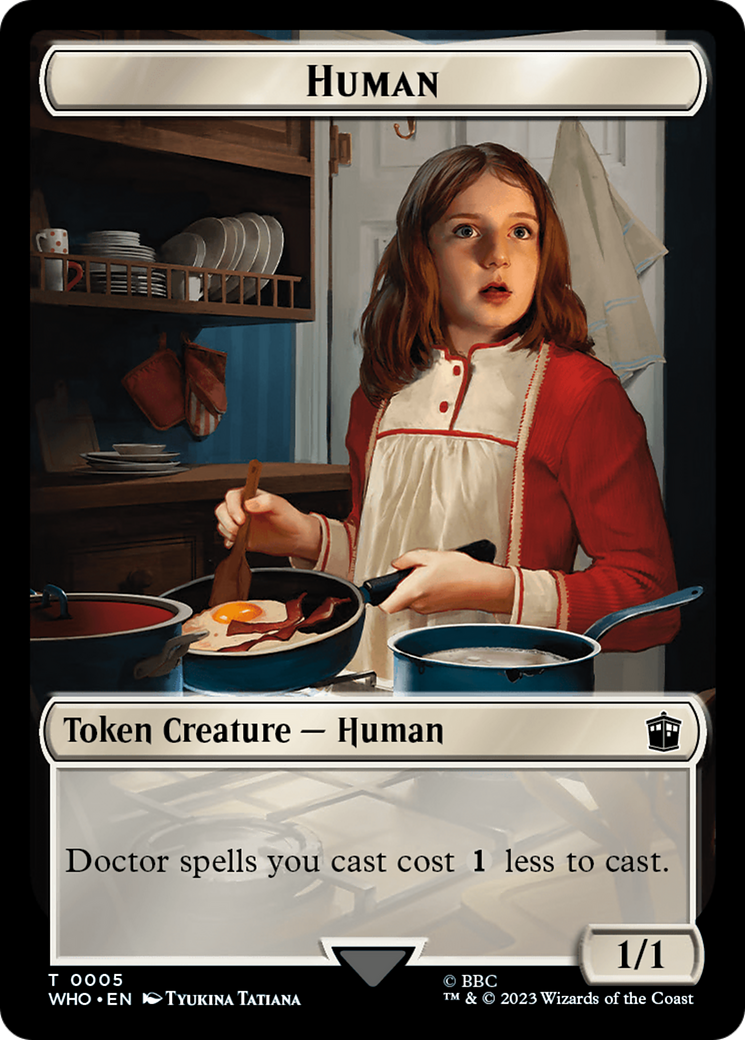 {T} Human (0005) // Clue (0023) Double-Sided Token [Doctor Who Tokens][TWHO 5//23]