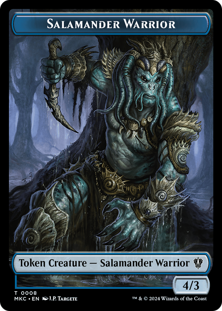 {T} Salamander Warrior // Zombie Double-Sided Token [Murders at Karlov Manor Commander Tokens][TMKC 8//11]