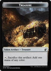 {T} Treasure // Human Double-sided Token [Commander 2019 Tokens][TC19 025]