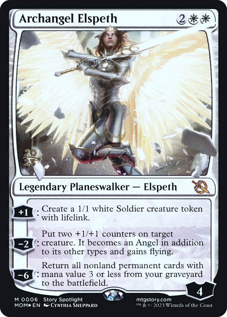 {R} Archangel Elspeth [March of the Machine Prerelease Promos][PR MOM 006]