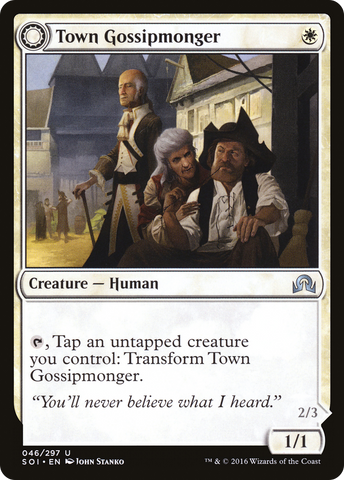 {C} Town Gossipmonger // Incited Rabble [Shadows over Innistrad][SOI 046]