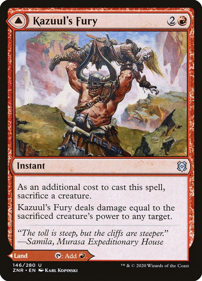 {C} Kazuul's Fury // Kazuul's Cliffs [Zendikar Rising][ZNR 146]