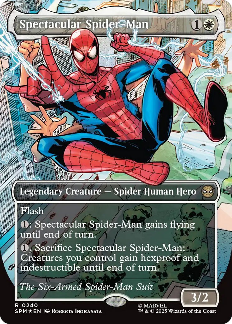{@@ SPM R} Spectacular Spider-Man (0240) (Borderless) (Textured Foil) [Marvel's Spider-Man] [SPM 240]