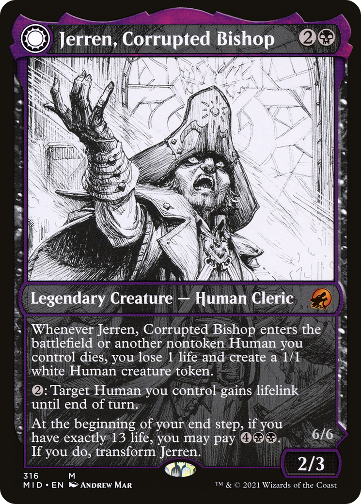 {R} Jerren, Corrupted Bishop // Ormendahl, the Corrupted (Showcase Eternal Night) [Innistrad: Midnight Hunt][MID 316]