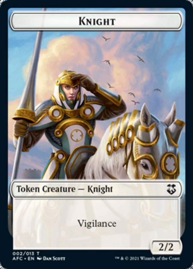 {T} Knight // Saproling Double-sided Token [Dungeons & Dragons: Adventures in the Forgotten Realms Commander Tokens][TAFC 002]