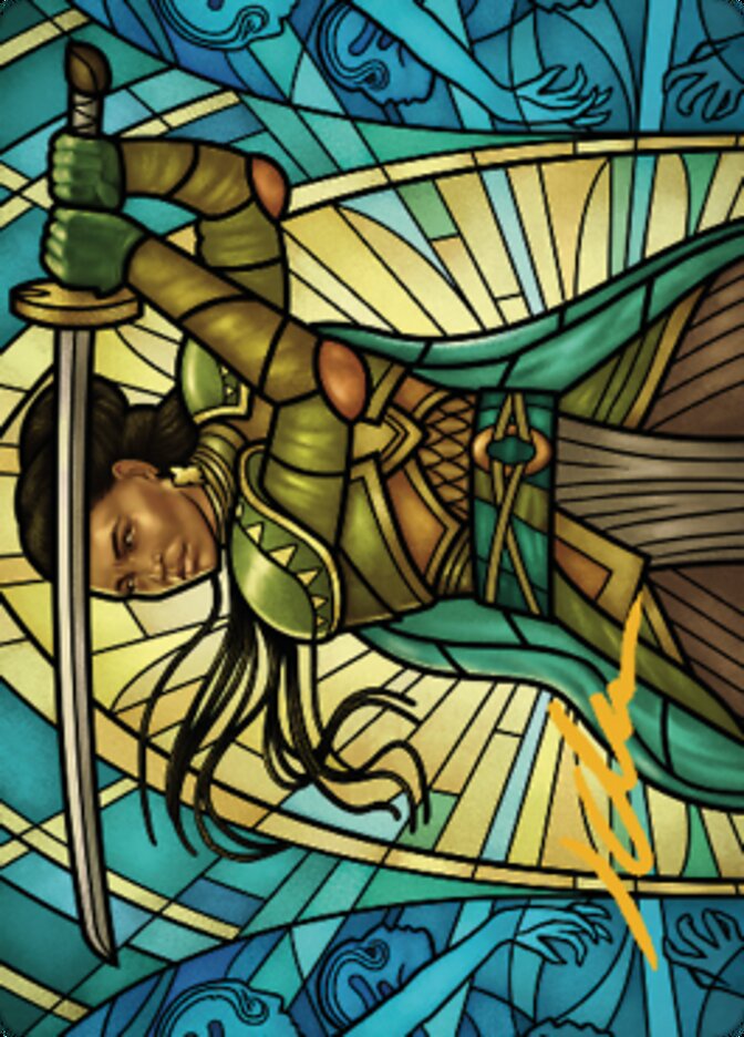{A} Shanna, Purifying Blade Art Card 2 (Gold-Stamped Signature) [Dominaria United Art Series][GS ADMU 077]