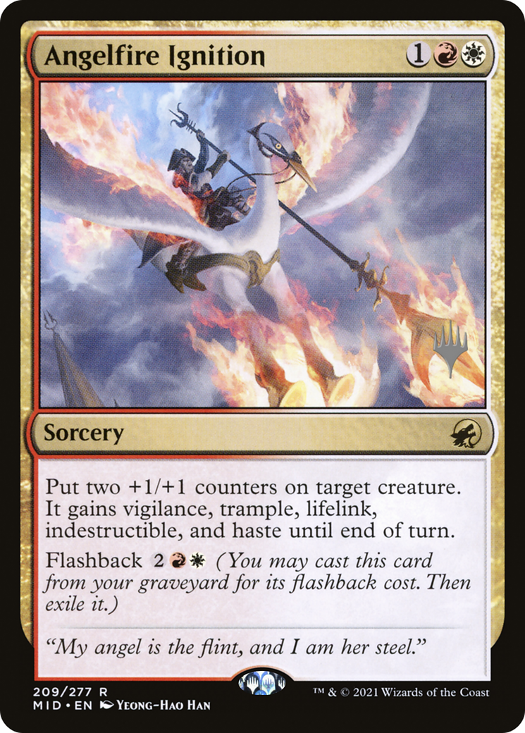 {R} Angelfire Ignition (Promo Pack) [Innistrad: Midnight Hunt Promo Pack][PP MID 209]