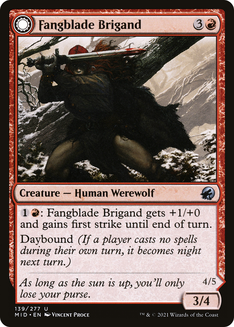 {C} Fangblade Brigand // Fangblade Eviscerator [Innistrad: Midnight Hunt][MID 139]