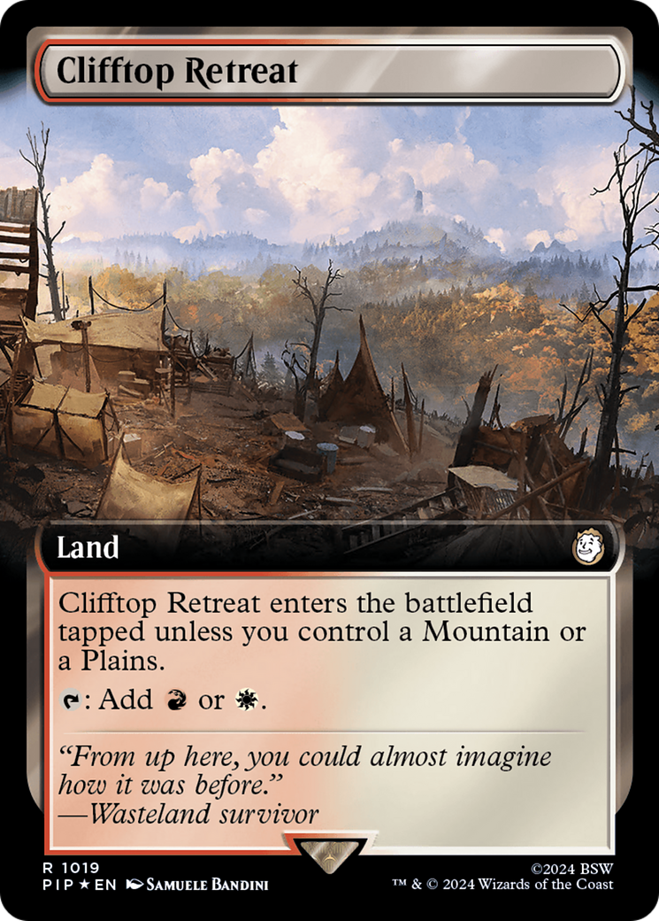 {R} Clifftop Retreat (Extended Art) (Surge Foil) [Fallout][PIP 1019]
