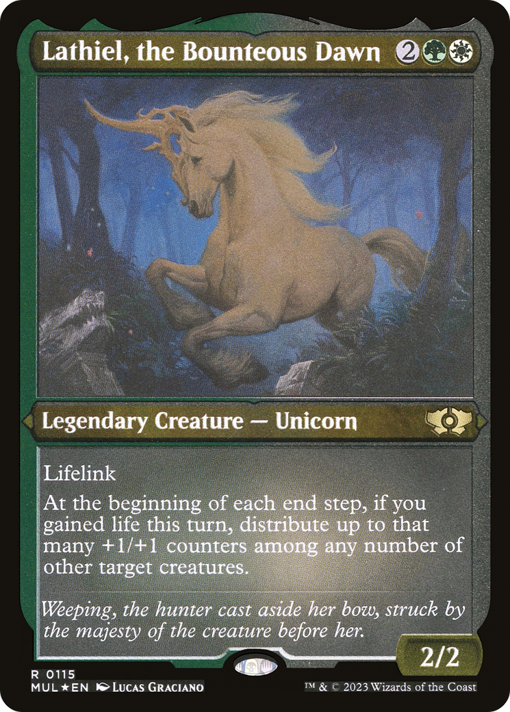 {R} Lathiel, the Bounteous Dawn (Foil Etched) [Multiverse Legends][MUL 115]