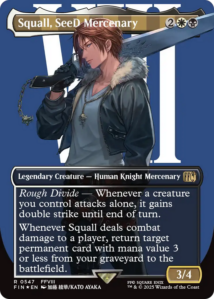 {@@FIN R} Squall, SeeD Mercenary (Borderless) (Surge Foil) [FINAL FANTASY][FIN 547]
