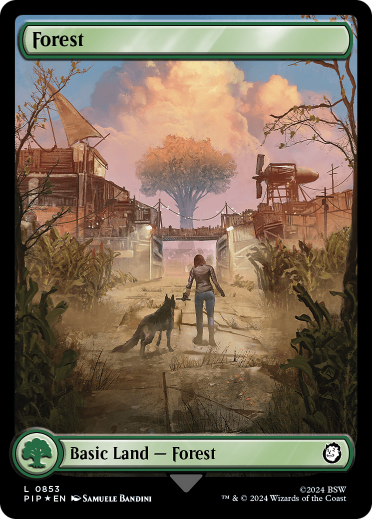 {@C} Forest (0853) (Surge Foil) (Foil) [PIP 853]
