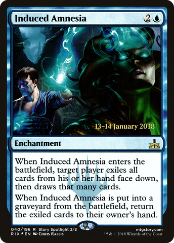 {R} Induced Amnesia [Rivals of Ixalan Prerelease Promos][PR RIX 040]