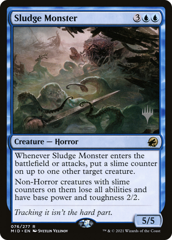 {R} Sludge Monster (Promo Pack) [Innistrad: Midnight Hunt Promo Pack][PP MID 076]