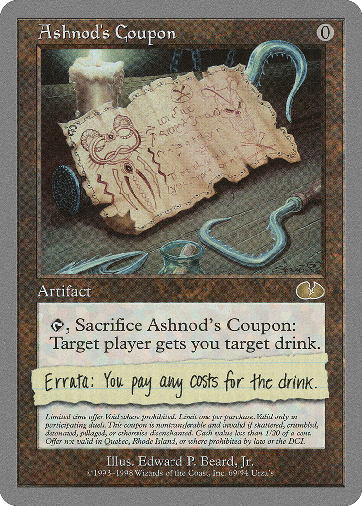 {R} Ashnod's Coupon [Unglued][UGL 069] - Misty Mountain Games