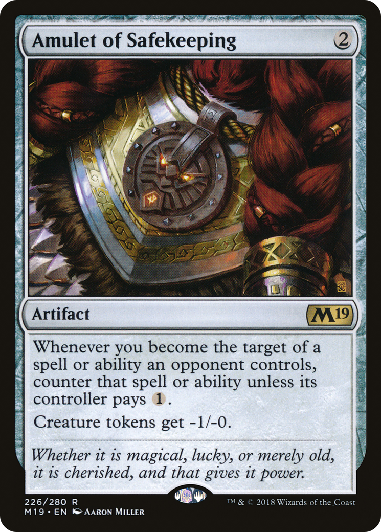{R} Amulet of Safekeeping [Core Set 2019][M19 226]