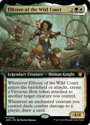 {R} Ellivere of the Wild Court (Extended Art) [Wilds of Eldraine Commander][WOC 036]