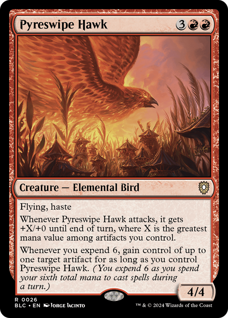 {R} Pyreswipe Hawk [Bloomburrow Commander][BLC 026]