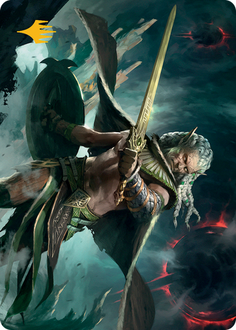 {A} Serpent-Blade Assailant Art Card (40) (Gold-Stamped Signature) [March of the Machine Art Series][GS AMOM 040]