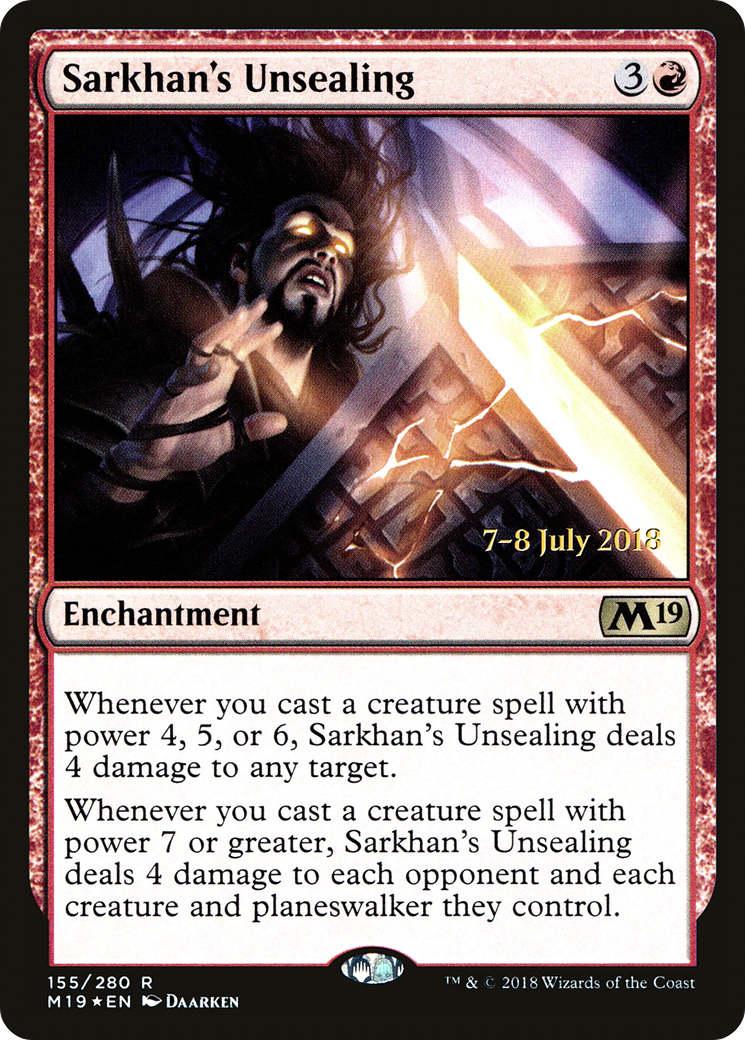 {R} Sarkhan's Unsealing [Core Set 2019 Prerelease Promos][PR M19 155]