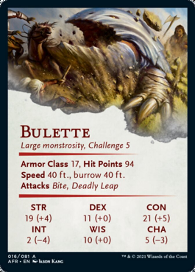 {A} Bulette Art Card (Gold-Stamped Signature) [Dungeons & Dragons: Adventures in the Forgotten Realms Art Series][GS AAFR 016]