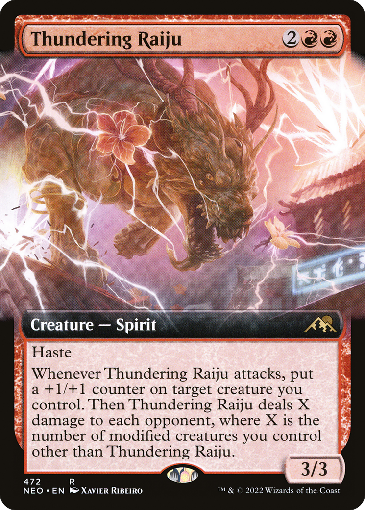 {R} Thundering Raiju (Extended Art) [Kamigawa: Neon Dynasty][NEO 472]