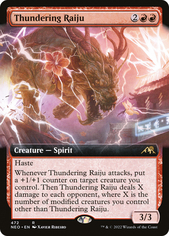 {R} Thundering Raiju (Extended Art) [Kamigawa: Neon Dynasty][NEO 472]