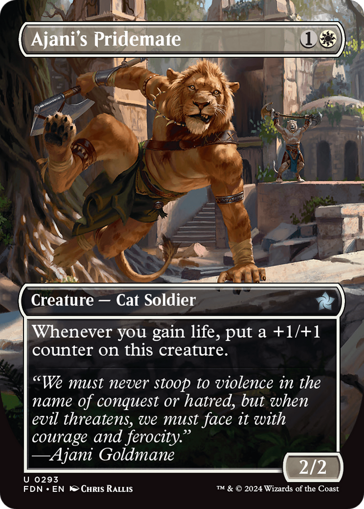 {@C} Ajani's Pridemate (Borderless) [Foundations][FDN 293]