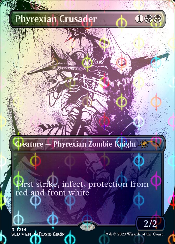 {R} Phyrexian Crusader (Borderless Ichor Step-and-Compleat Foil) [Secret Lair Drop Series][SLD 1214]